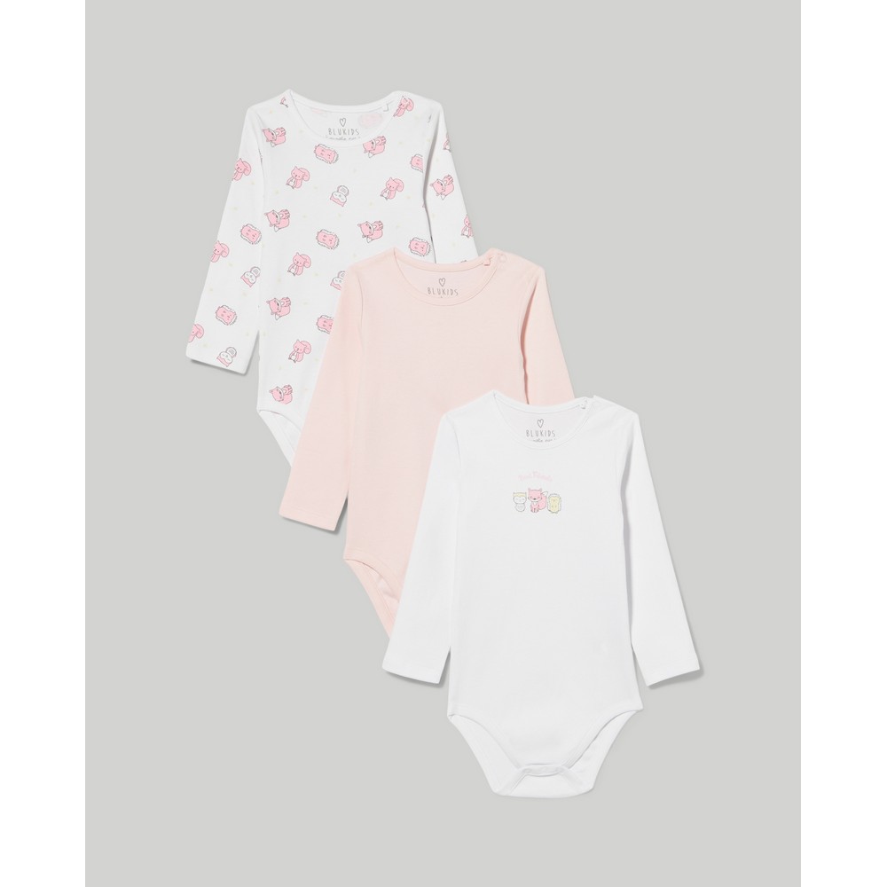 BLUKIDS BODI DUG RUKAV HEAVENLY PINK3 KOM 